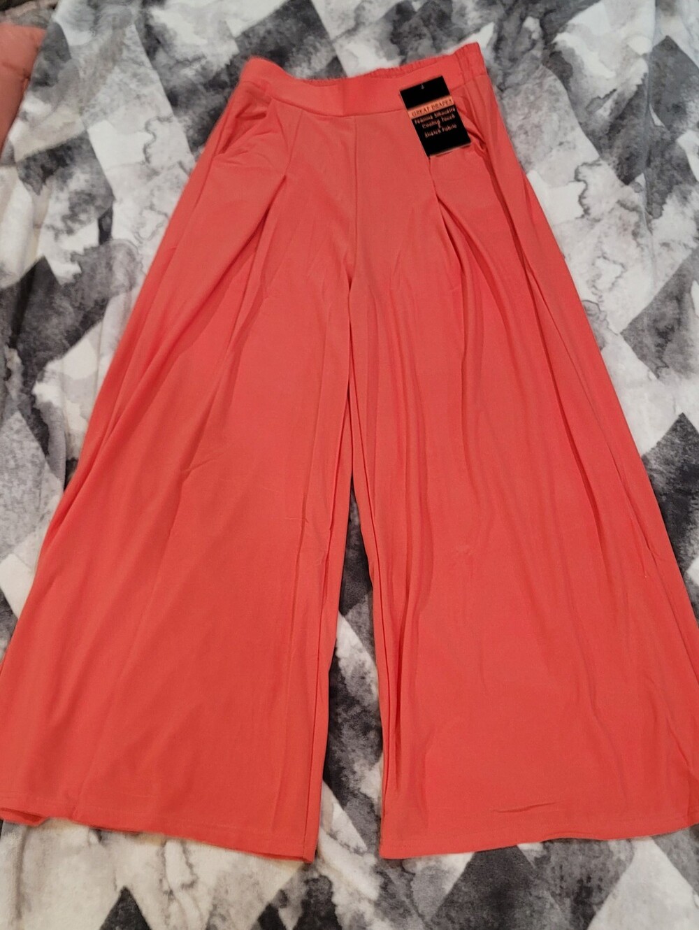 Wide-Leg Palazzo Pants in Coral